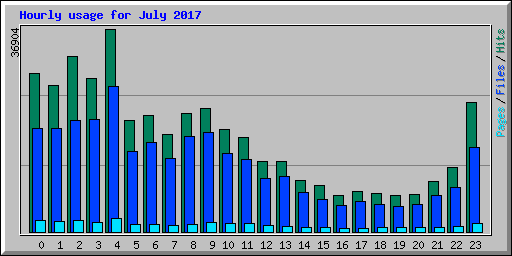 Hourly usage for July 2017