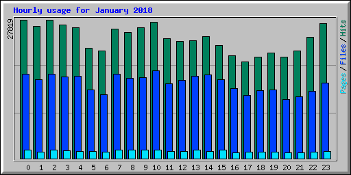 Hourly usage for January 2018
