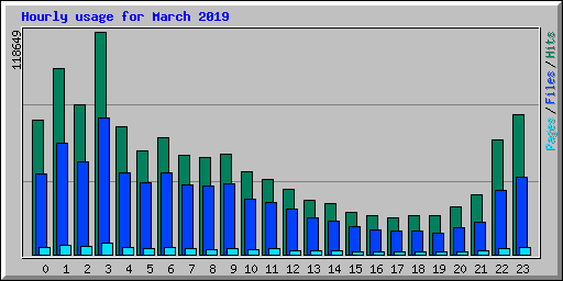 Hourly usage for March 2019