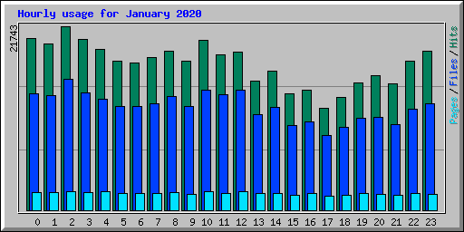 Hourly usage for January 2020
