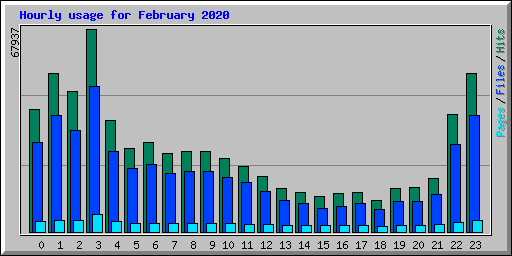 Hourly usage for February 2020
