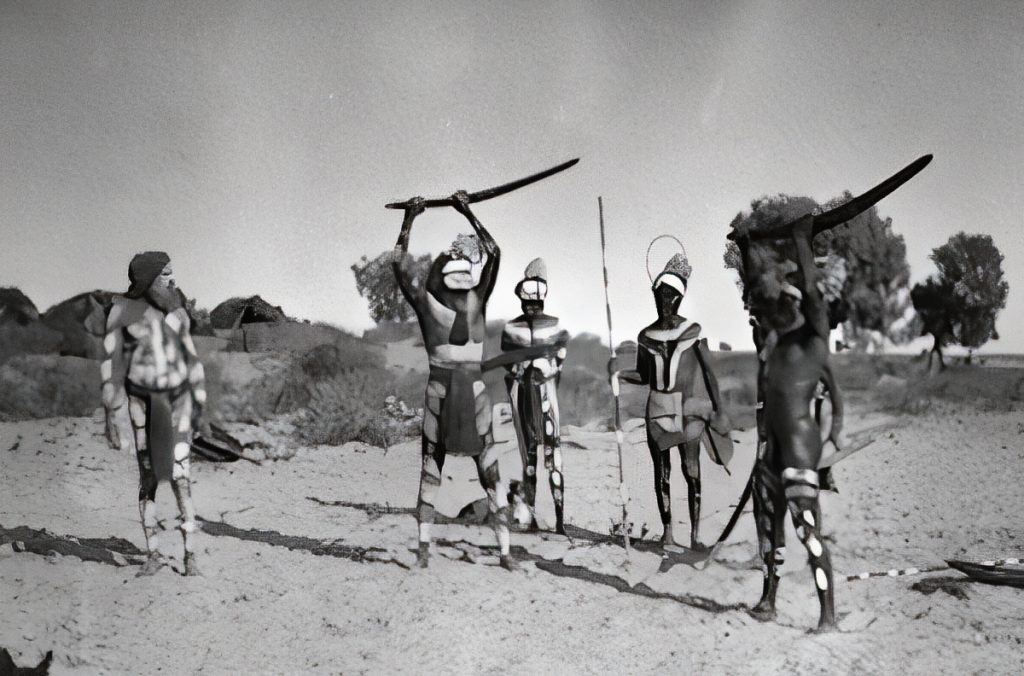 The murrawirrie is a large boomerang-like club used by the Wangkangurru and Dieri people of inland South Australia.